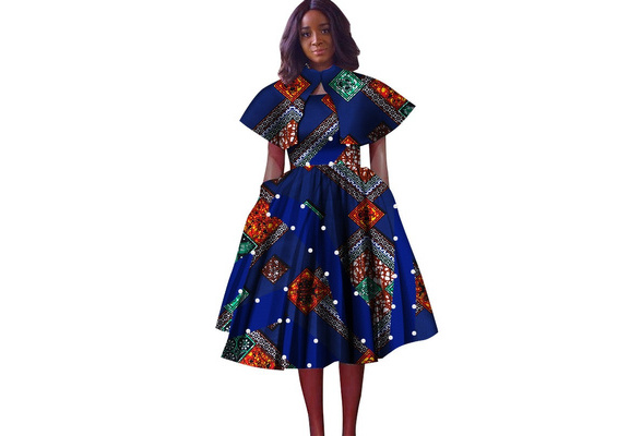 African Dresses for Women Dashiki African Wax Print Splice Dresses Elegant  Lady Evening Party Dress Traditional Clothing WY3060 | Wish