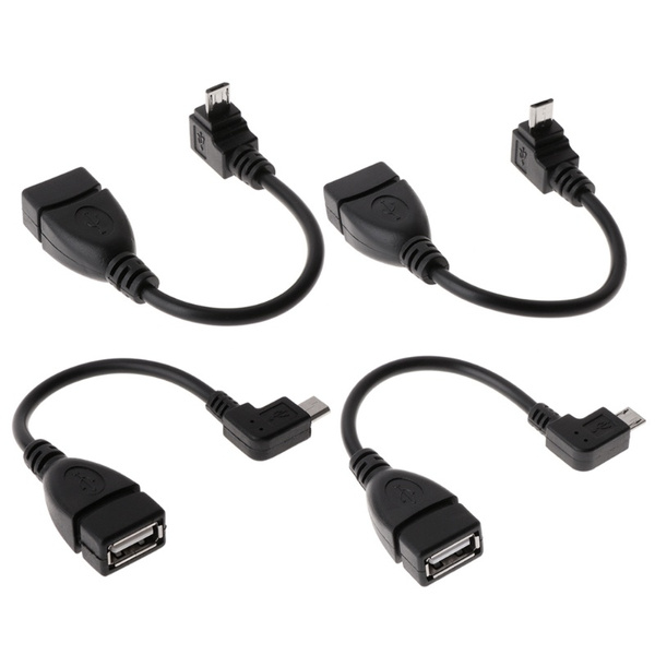 Black Micro-USB to USB 2.0 Right Angle Adapter for High Speed Data-Transfer Cable for connecting any compatible USB Accessory/Device/Drive/Flash/and truly On-The-Go! Alcatel OneTouch POP Icon OTG 