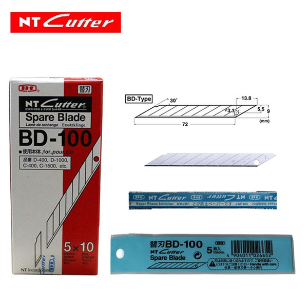 Japan Nt Cutter Spare Replacement Blade 100 Small Art Blade 9mm 30 Degrees 50pcs Lot For D 400 D 1000 C 400 C 1500 Wish