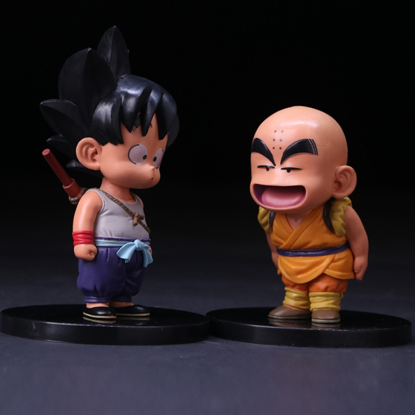 Novel Anime Dragon Ball Z Son Goku Krillin Master Roshi Childhood Ver Action Figure Gohan Father Super Saiyan Dbz Model 2 Style 12cm Wish