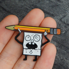 Cartoon  Jewelry  Spongebob Squarepants Doodlebob Enamel Lapel Pin  Button Hat Bag Clothes Badge Gift for Kids