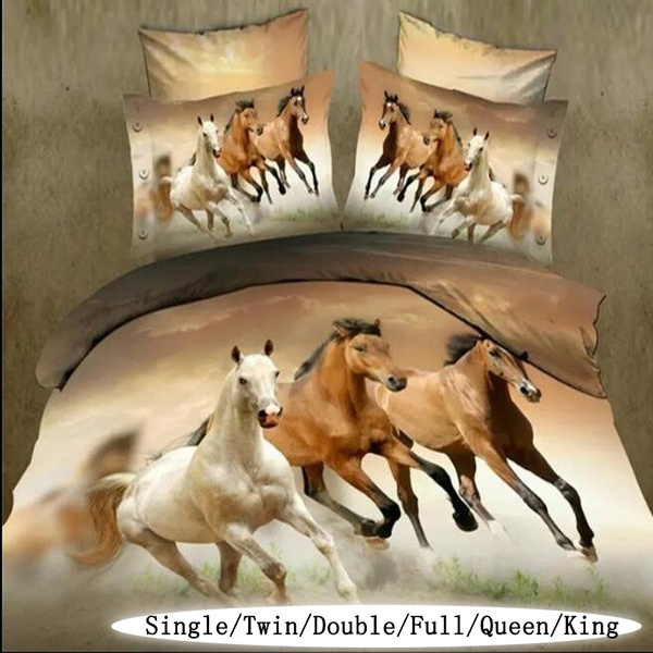 Animal Serice Comforters 3D Print Horses Running Twin/Double/Full/Queen