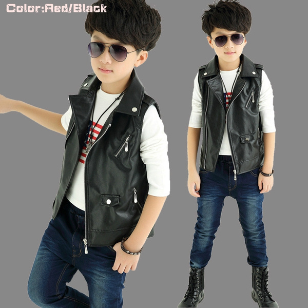 Kids faux hot sale leather vest