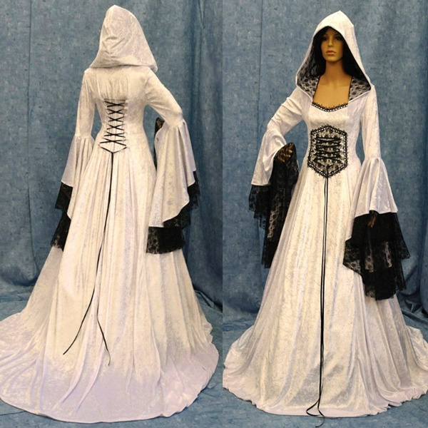 Medieval Wedding Dress With Hood 7110