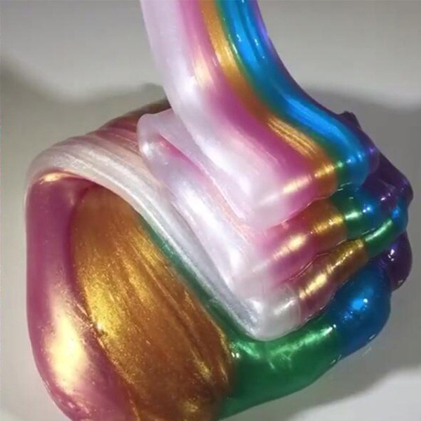 100ml Rainbow Slime Fluffy Floam Kids Modeling Clay Toys Polymer