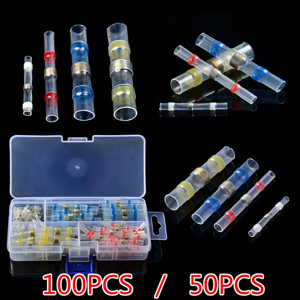 50/100Pcs Seal Solder Sleeve Terminals Heat Shrink Wire Connectors