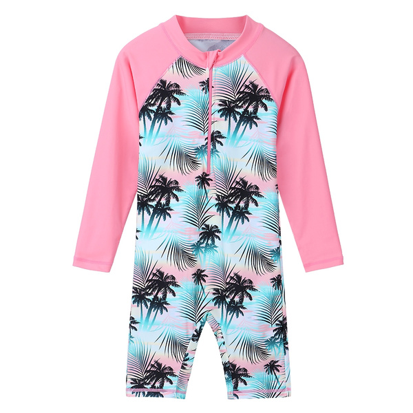 baby swim long sleeve zip suit