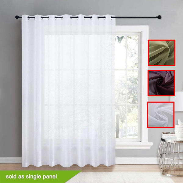 Nicetown 1 Panel Color Patio Door Sheer Curtain Vertical Voile D Extra Wide Transpa Window Treatment For Sliding Glass Wish - Single Patio Door Curtain Panel