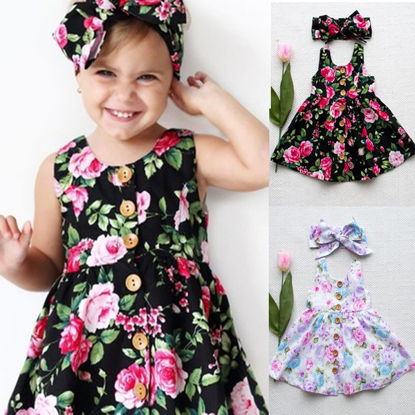 Summer Infant Baby Child Baby Girl Floral Dress Party Dress 0-4Y | Wish