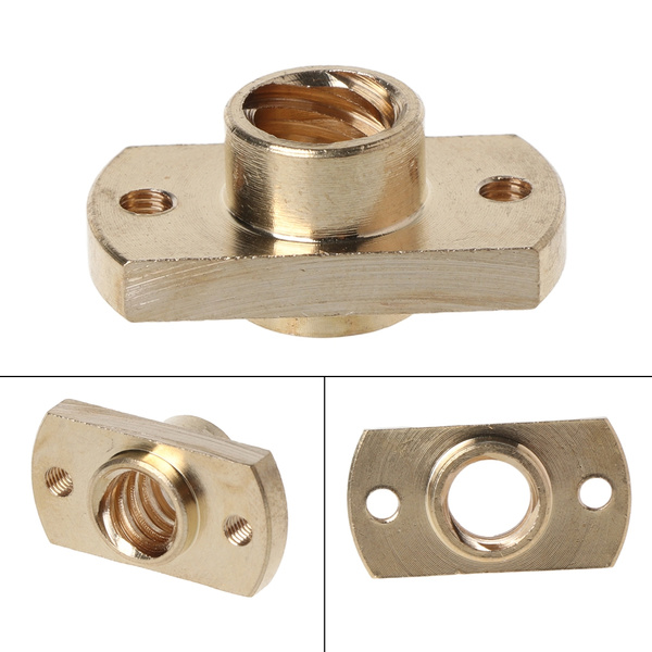2pcs 2mm pitch 12mm Lead ∅22mm Brass Flange Nut /∅8mm 6-Start Screw CNC 3D axis 
