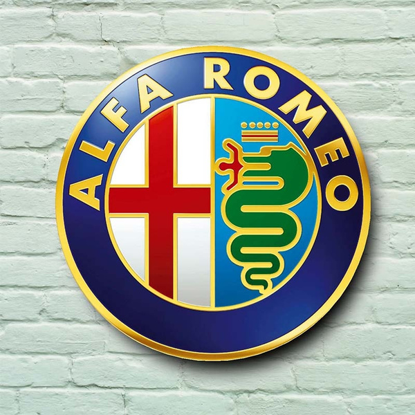ALFA ROMEO Logo Letters Sign decor poster wall art Aluminum Garage 100cm