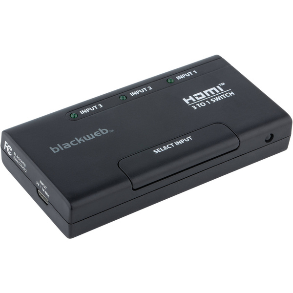 Blackweb 3-Device Hdmi Switch With Remote Control 