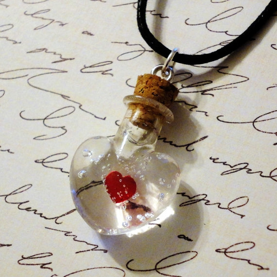 Heart on sale container necklace