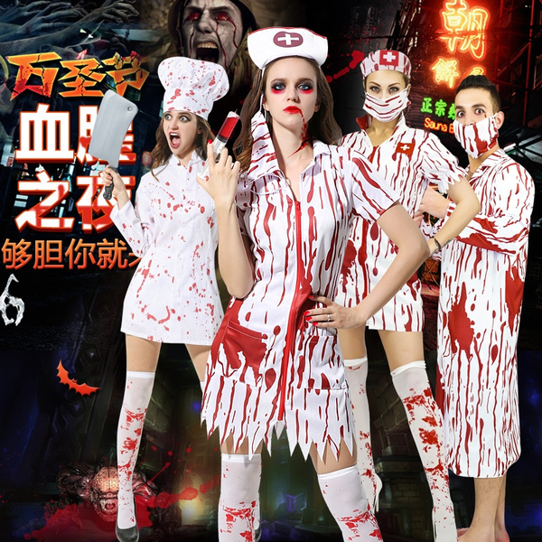 Cosplay Adult Halloween costumes horror costumes blood girl nurses male surgeons clothing