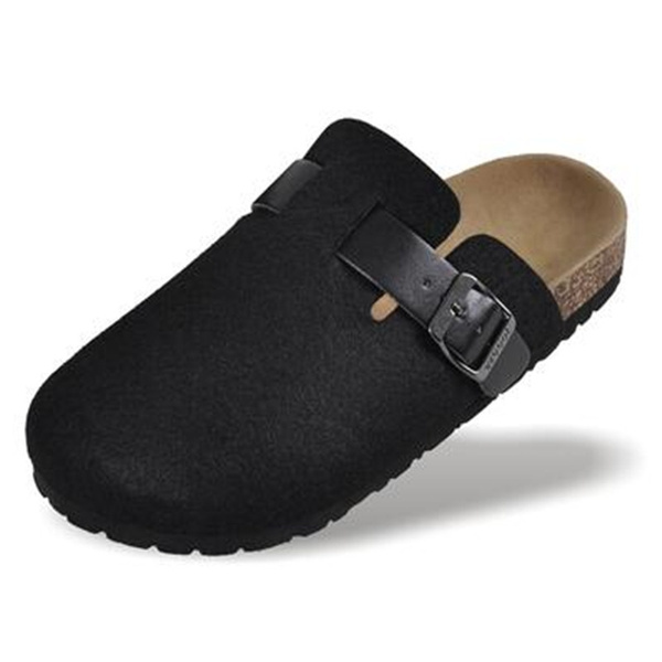 Men Cork Shoes Casual Sandals Flats Slides male Closed Toe Sandals Buckle Slippers Black Red | Wish