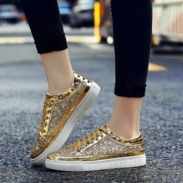 Silver and store gold sneakers