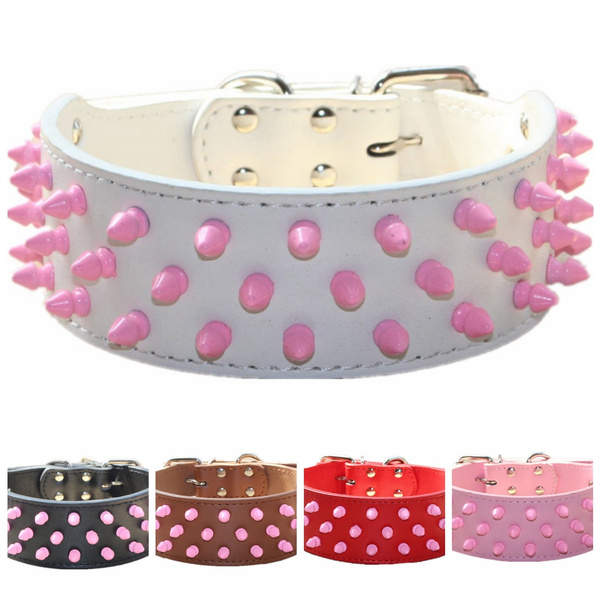pink studded collar