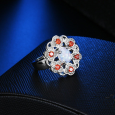 Sterling, gemstone jewelry, Flowers, wedding ring