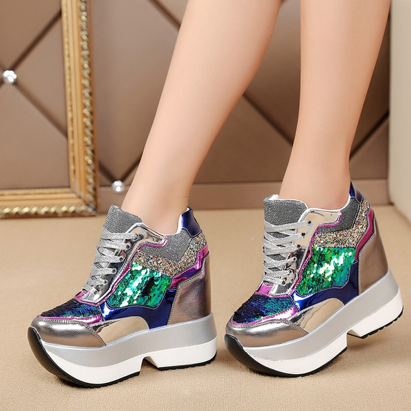colorful wedge sneakers