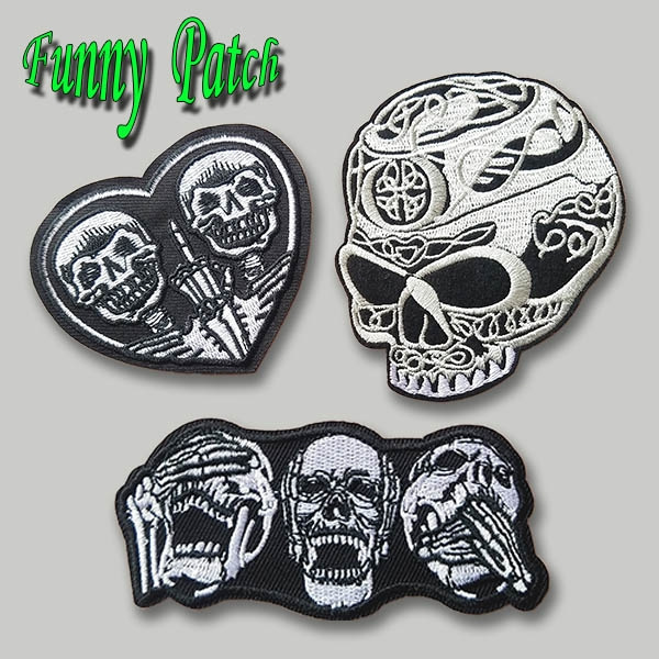 Skull Patch, Iron on Patch, Embroidered Clothes Patches, New Patch