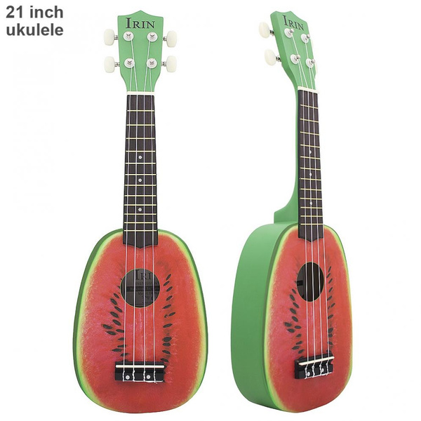 21 Inch Soprano Red Green Ukulele Watermelon Pattern 12 Fret