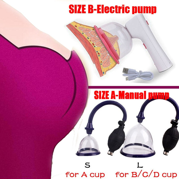 HOT Sale Manual and Electric Large Breast Pump Enhancement Vacuum Enlarger  Bra Massager Cupping Body Machine(SIZE A-Manual pump,SIZE B-Electric pump)