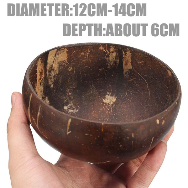 Vintage Eco-friendly Natural Coconut Shell Bowl Handicraft Art Work Decorate 