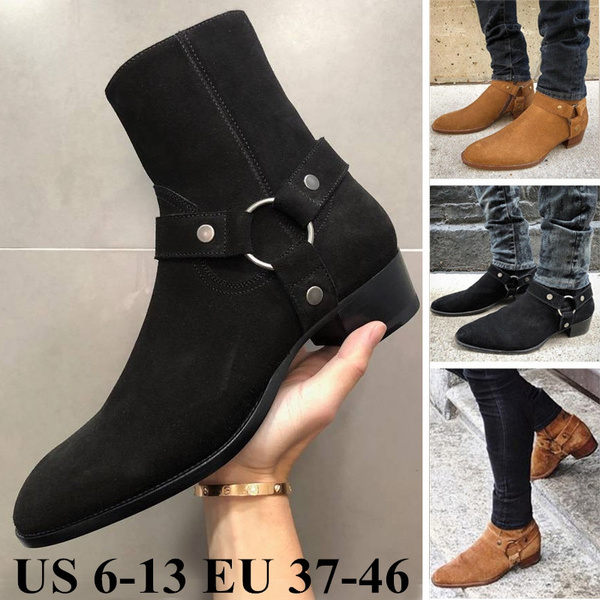 Men Fashion Suede Chelsea Boots Casual 