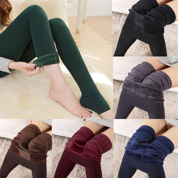 Hot Women Winter Thick Warm Fleece Lined Thermal Stretchy Leggings Pants