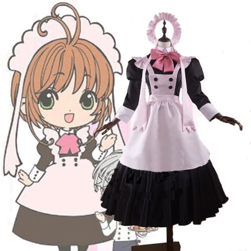 Cardcaptor Sakura Tomoyo Daidouji Sakura Kinomoto Maid Uniform Cosplay Costume Wish 9067