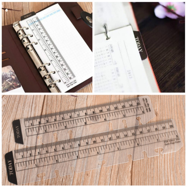 Frosted Planner Agenda for 6 Holes Loose Leaf Spiral Notebook Organizer  Bookmark A5/a6 Pvc Ruler