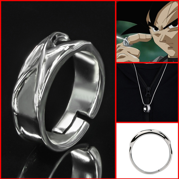 Goku Black Time Ring Silver, Black Goku Ring Adjustable