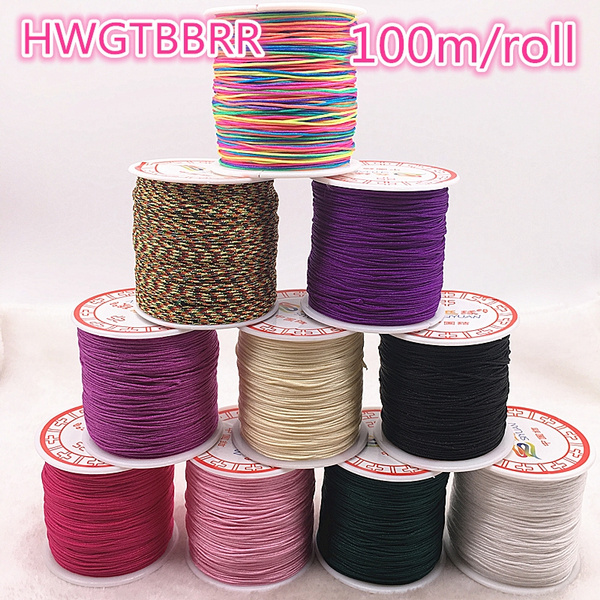 100M/Roll 0.8mm Nylon Cord Thread Chinese Knot Macrame Cord