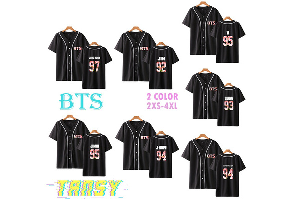 Kpop Bangtan Boys BTS Baseball Jersey Cool Style T-Shirt JIN SUGA RAP  MONSTER JIMIN J-HOPE V JONGKONK Tee Shirt