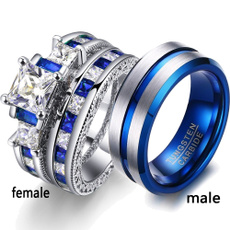 Couple Rings, mensfashionring, 18kwhitegoldplatedring, wedding ring