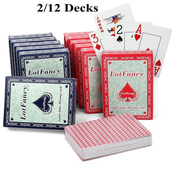 Jumbo Index Playing Cards 2 Decks of Poker Size for Blackjack Pinochle Euchre 
