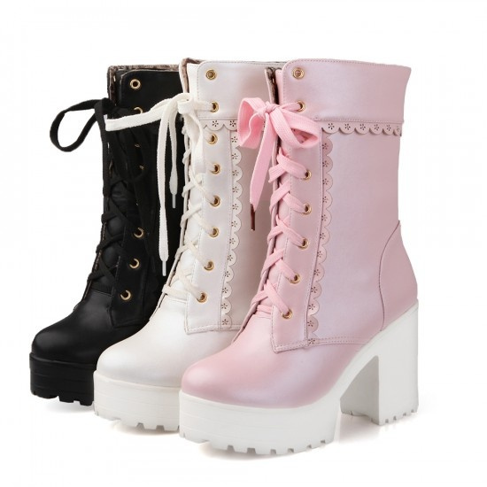 Sweet Lace Lolita Cosplay Platform Ankle Boots