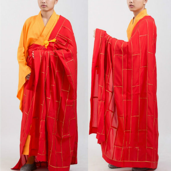 Shaolin Kung fu Kesa Monk Dress Zen Meditation Buddhist Priest Cassock Robe 
