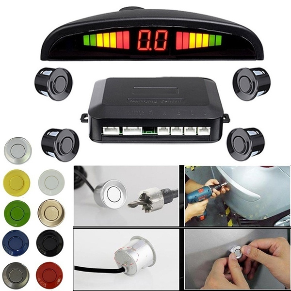 9 Colors High Quality 1Set Car LED Parking Sensor Kit Display 4 Sensors