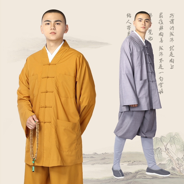 Aumentar Fértil Hazlo pesado Monk Kung Fu Uniform Shaolin Temple Costume Buddhist Robe Meditation  Farming Tai Chi Suit | Wish