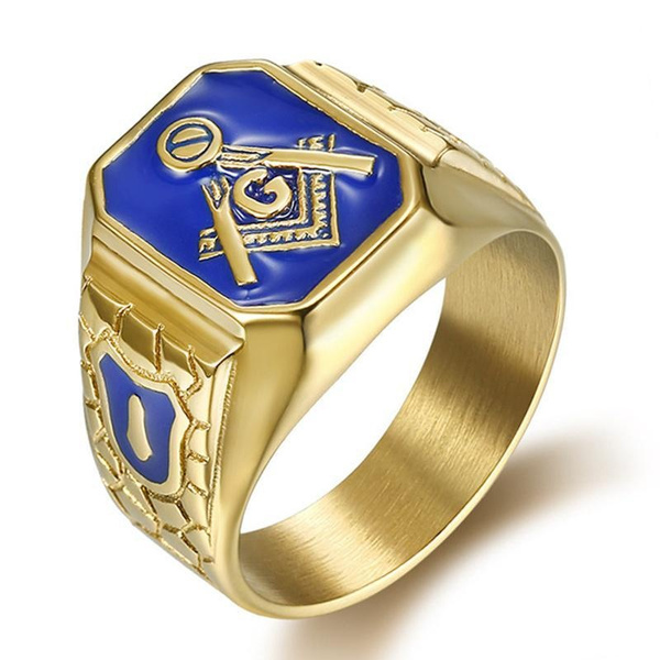 Gold Blue Exquisite Vintage Freemasonry Freemason Masonic Logo