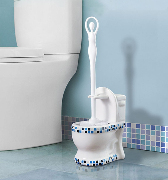 Creative Swan Toilet Brush Holder Set Bathroom WC Cleaning Kit Brushes Cleaner 