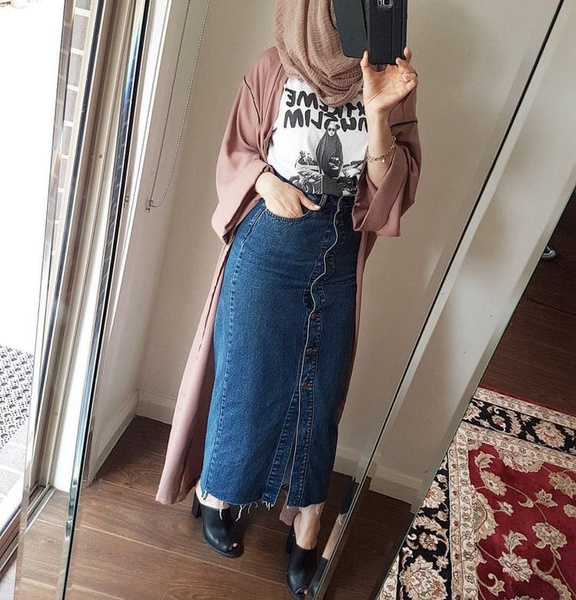 Jeans dress clearance long skirt