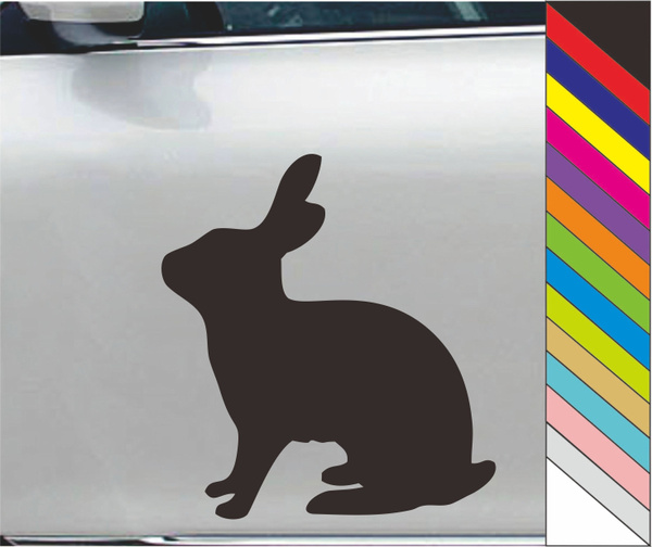 Rabbit Silhouette Bunny Vinyl Car Door Window Bumper Decal Sticker Laptop Decor Wish 