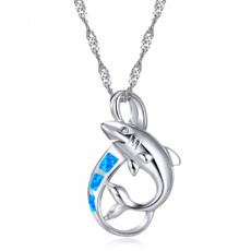 925 sterling silver necklace, cute, Shark, Fashion