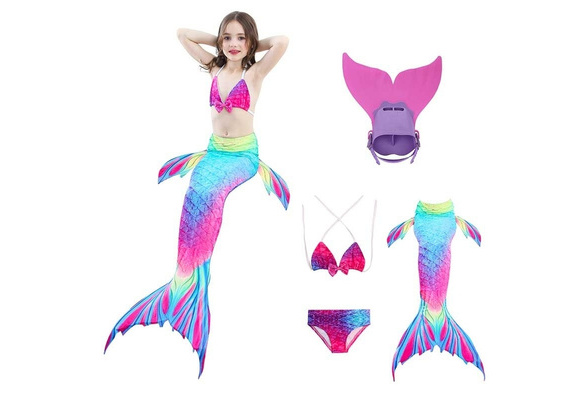 Kids Fille Queue De Sirène Ensemble Bikini-Ensemble Queue Natation Maillots de bain costumes Kids Fille Queue De Sirène Ensemble Bikini-Ensemble Queue Natation Maillots de bain costumes