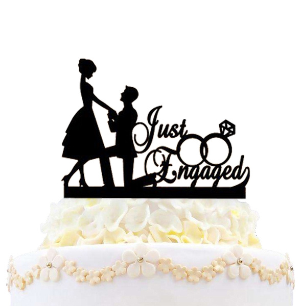 Sodasos Just Engaged Cake Topper for Engagement Party Decorations, Engaged  Ring Sign,We're Engaged Cake Toppers (gold) - Yahoo Shopping