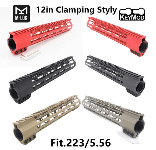 12'' inch Keymod/M-lok Clamp Style Handguard Rail Picatinny Free float ...