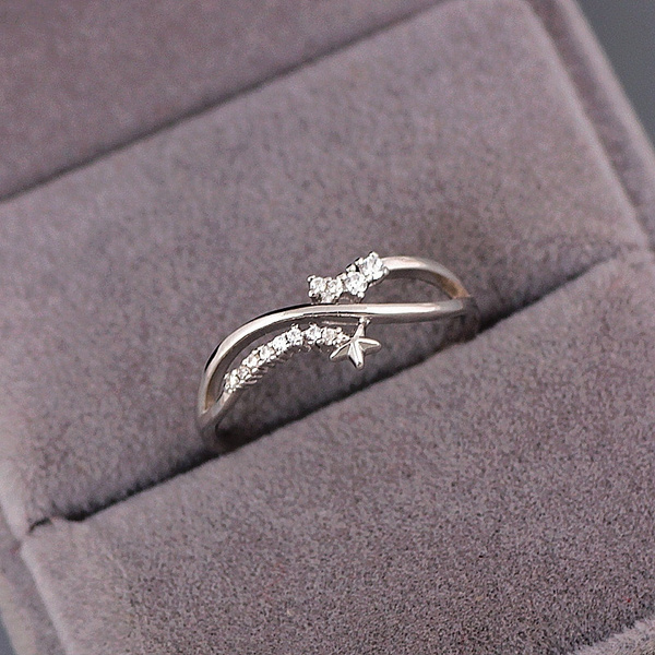 Fine Jewelry Simple Design Silver Zirconia Ring White Gold Plated 925  Sterling Silver Women Ring - China Silver Ring and 925 Sterling Silver Ring  price | Made-in-China.com