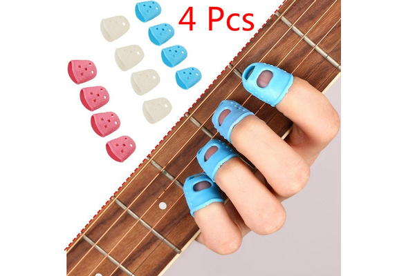 4pcs Guitar Plectrum Silicone Celluloid Thumb Picks Finger Picks Musical  Instrument Accessories (Random color)